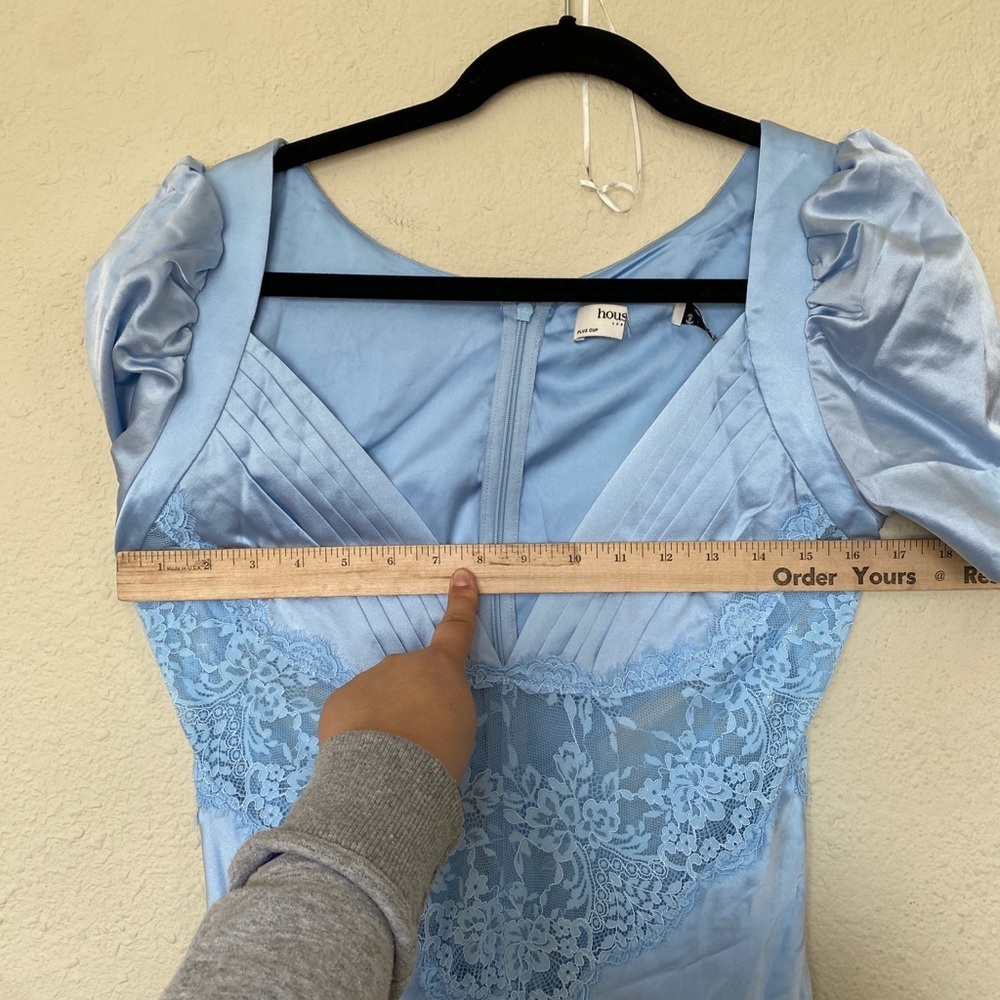 House of CB M D-DD 'Rafaela' Soft Blue & Pure Silk Lace Maxi Dress NWOT - Picture 8 of 13